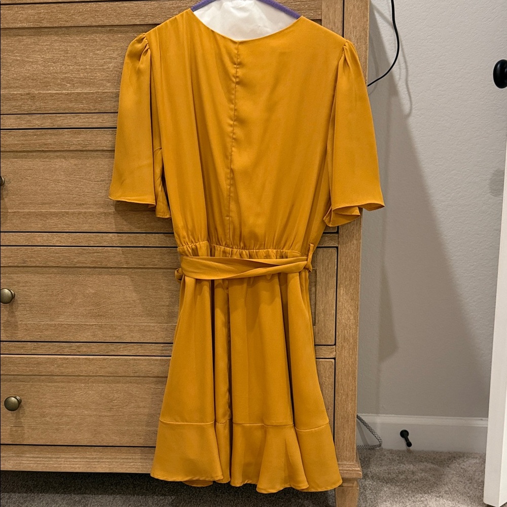 Miami Asymmetrical Mustard Dress - Picture 4 of 4